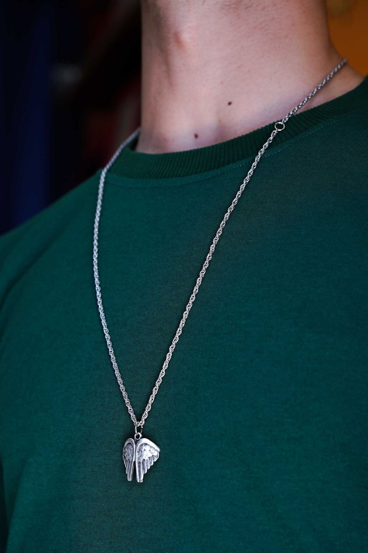 Silver on sale wing necklace