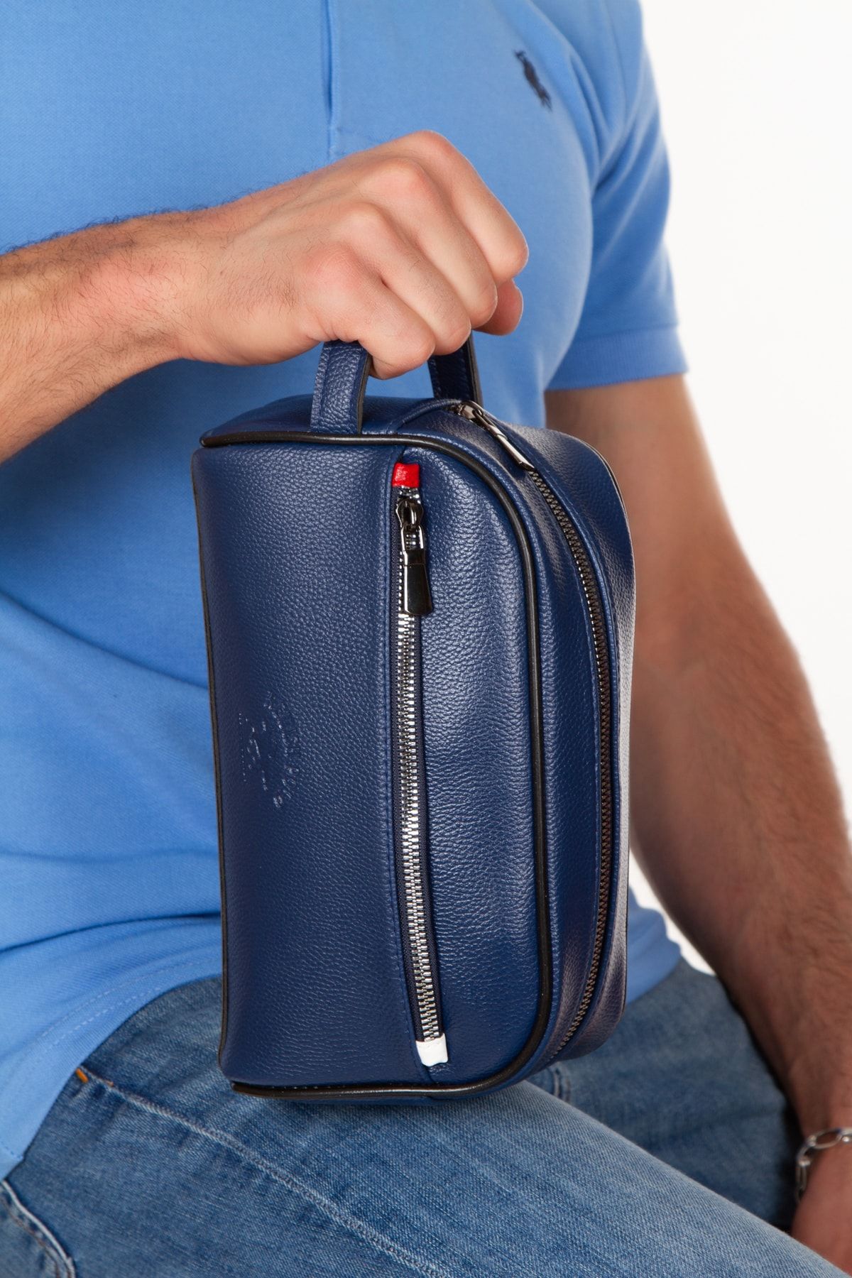 Navy leather 2025 bag