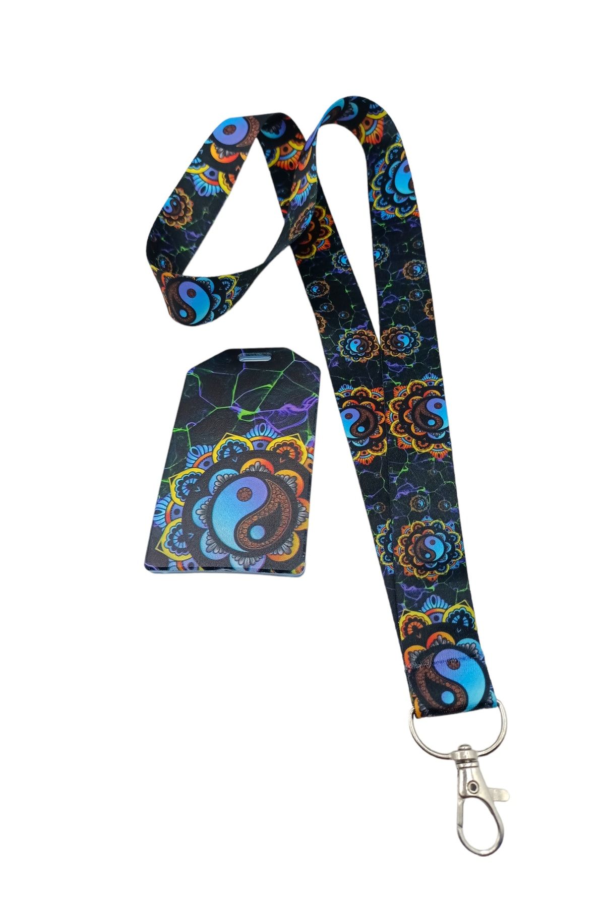 CİCCİBİCCİSHOP Frânghie Pentru Gât Mandala În Culori Vii, Suport Vertical Pentru Carduri - One Size