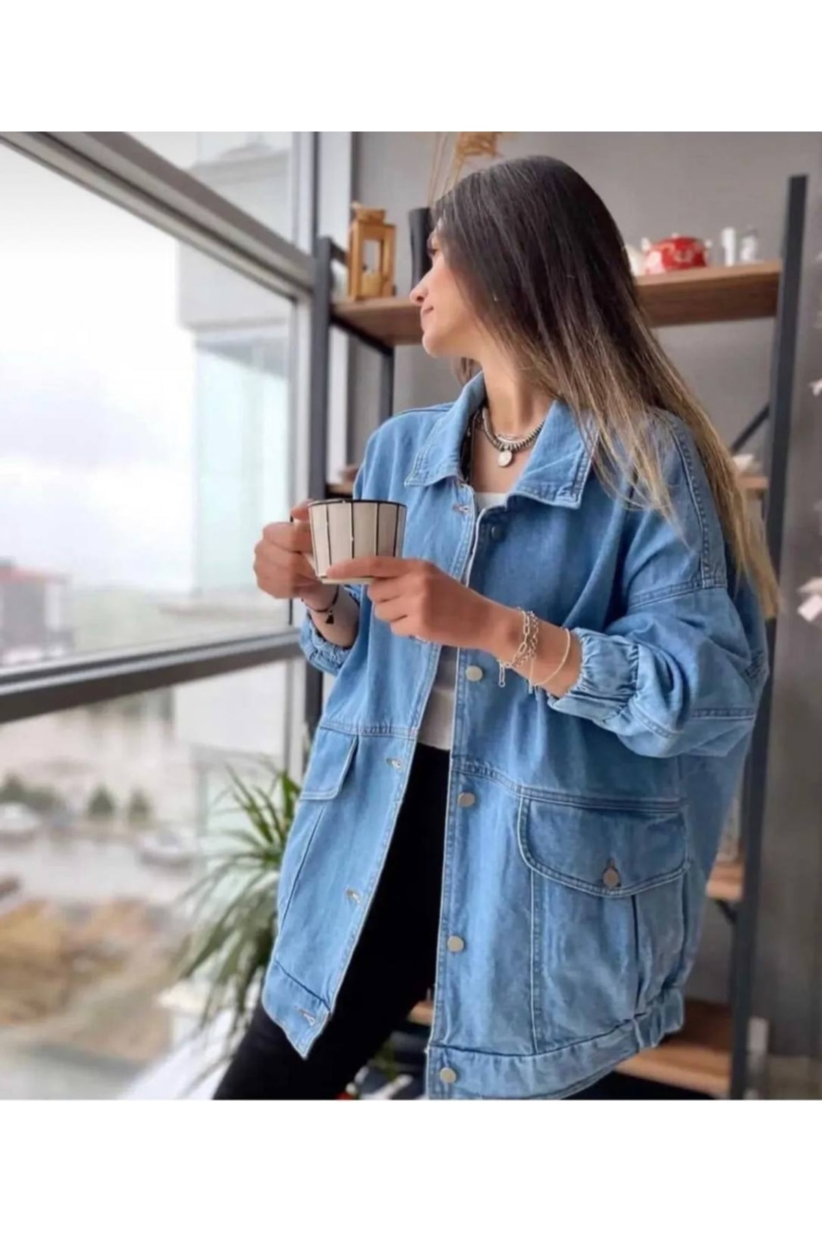 RamosWB Γυναικείο τζιν μπουφάν Oversize