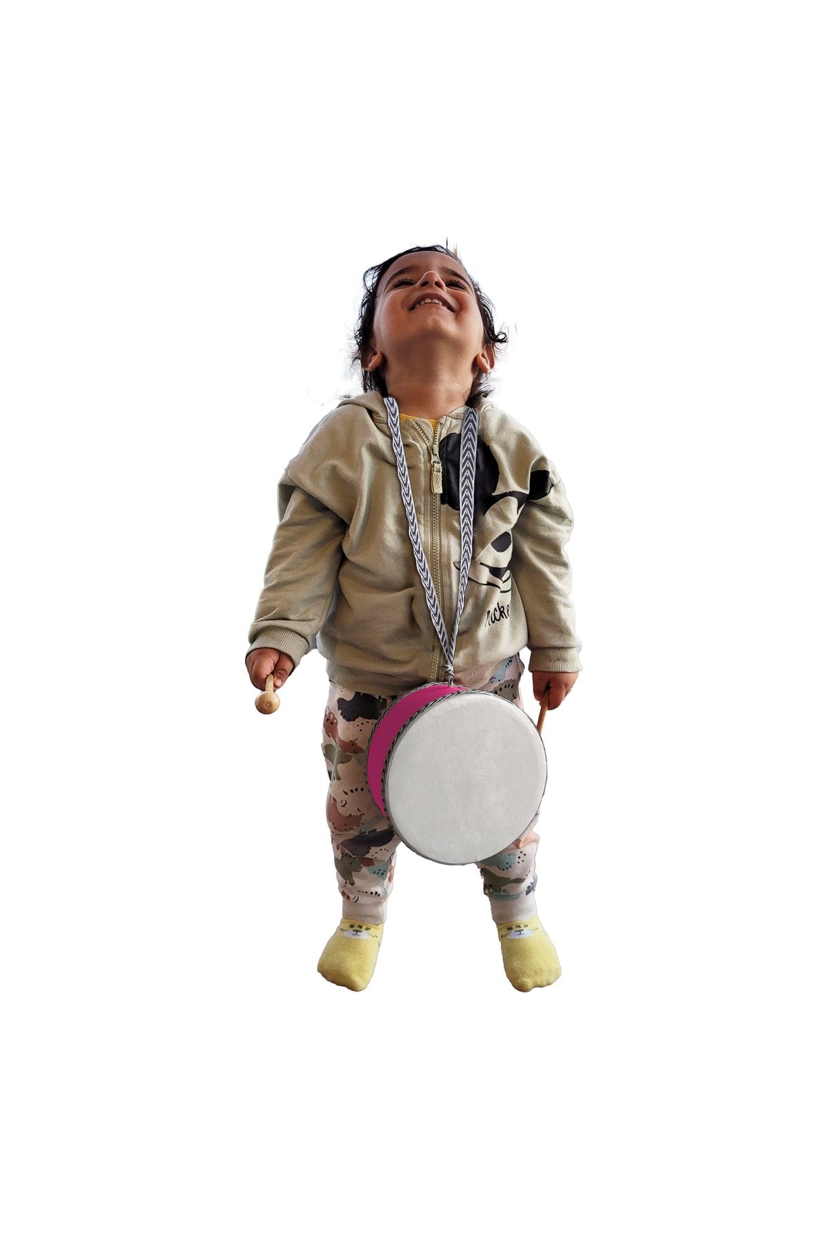 BAKSEPETE-Handmade Leather Toy Children's Drum Pink (1-5 YEARS) 3