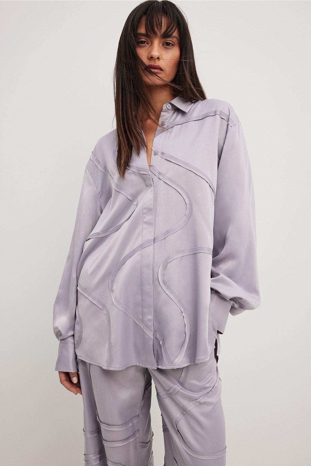 NA-KD Hemd Grau Regular Fit