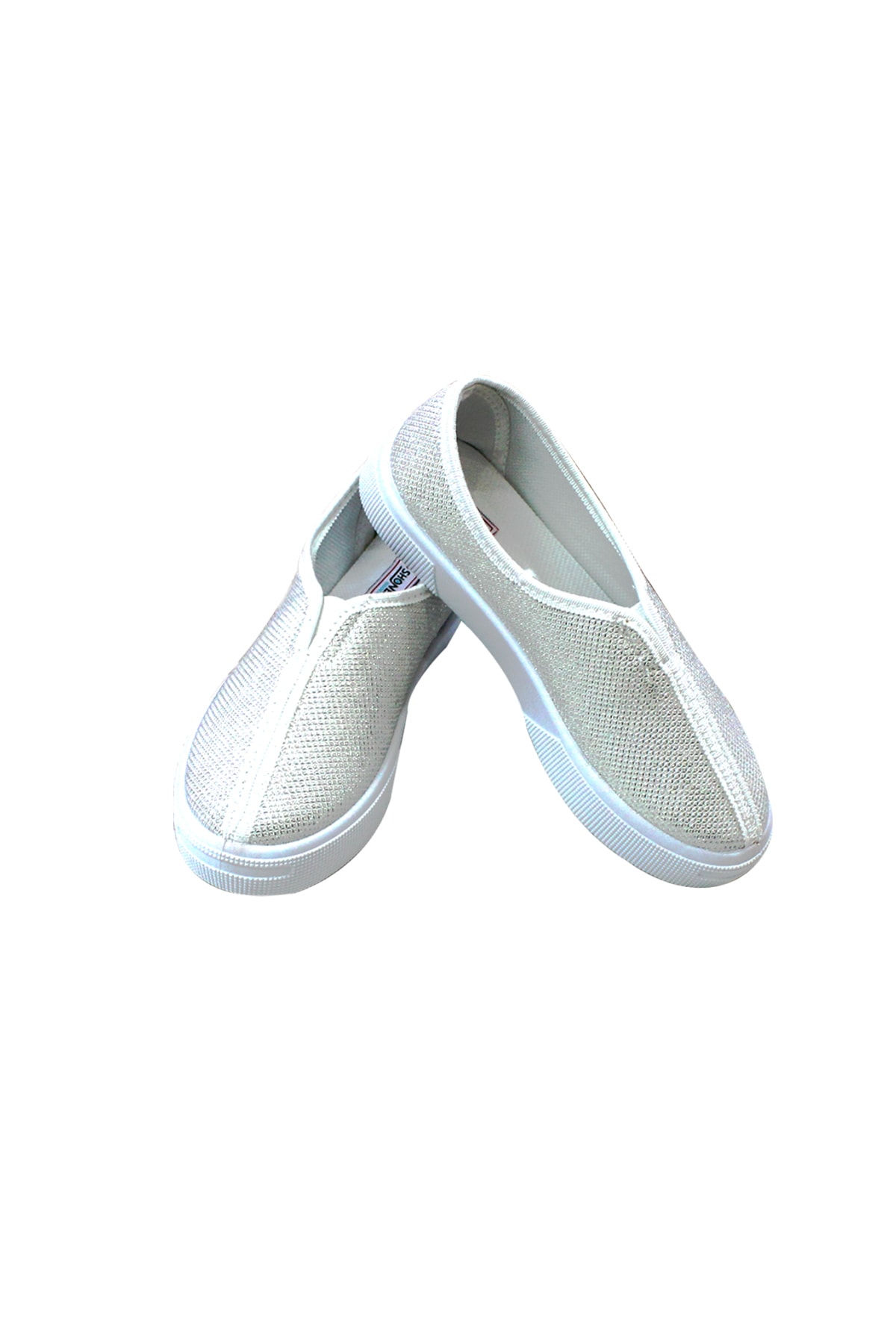 Shonex Kız Çocuk Beyaz Simli Desenli Babet Günlük Ayakkabı