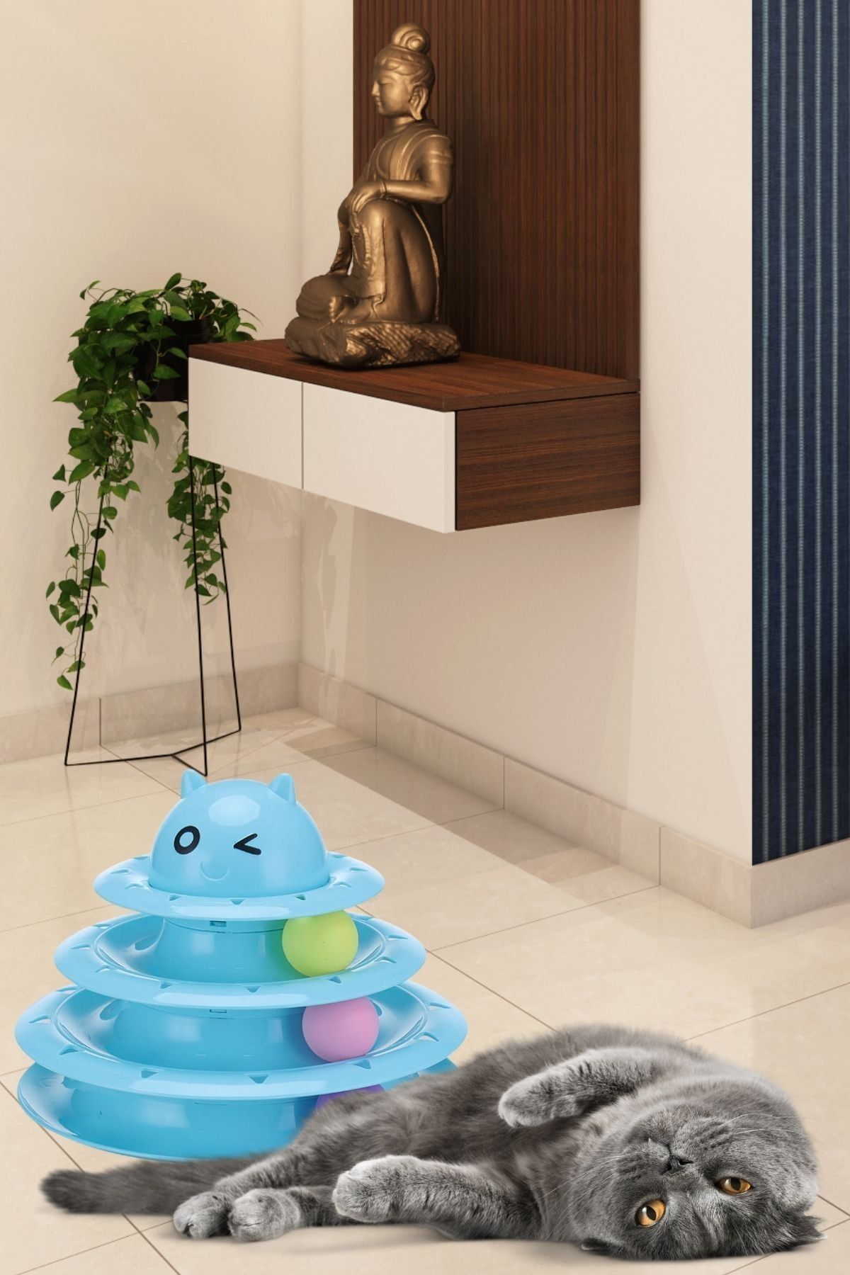 Buffer-3-Layer Cat Toy with Cat Head 5
