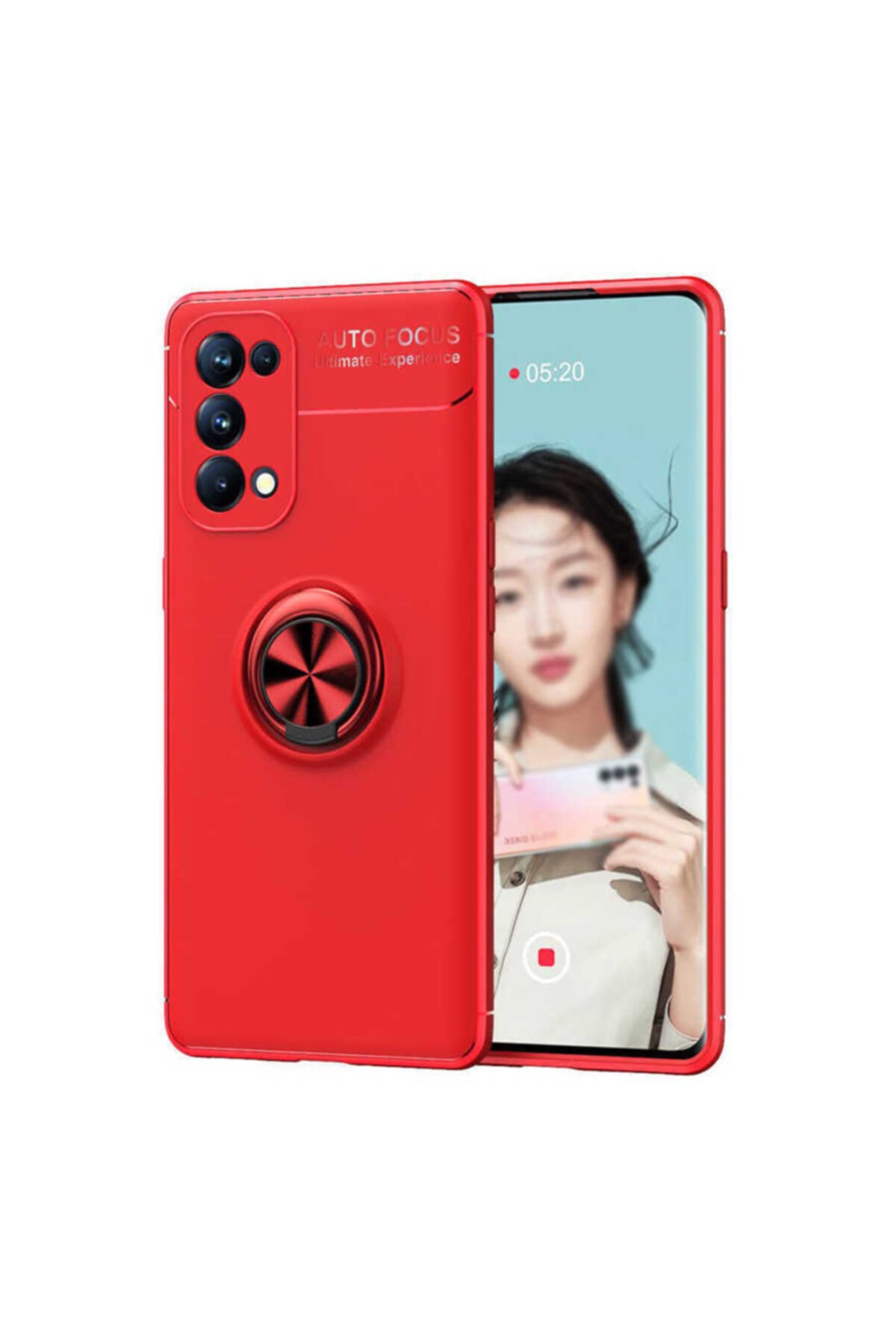 Magnetic Cover Per Oppo Reno (CPH1917 PCAT00 PCAM00), Custodia In Pelle Con Porta Carte E Supporto, Colore Rosso