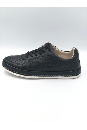 Erkek Siyah Deri Sneakers Günlük Ayakkabı 2117