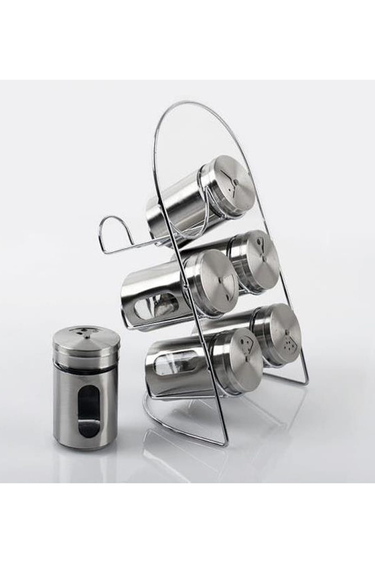 7-Piece Salt and Pepper Shaker Spice Shaker Set with Metal Stand