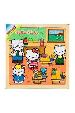 Hello Kitty Sınıfta 16 Parça Ahşap Puzzle / S00006624-2