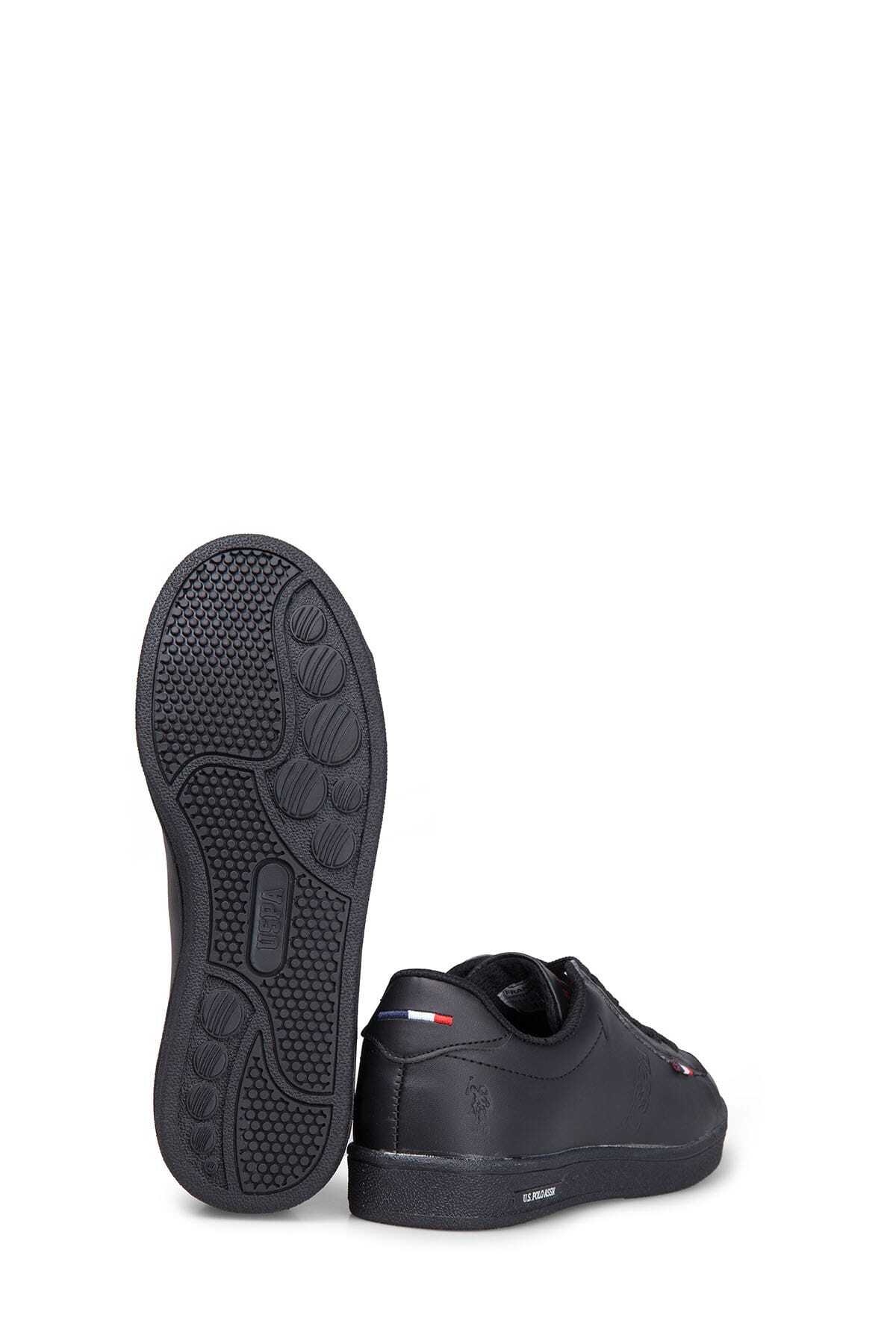 اسنیکر U.S. Polo Assn. اورجینال پسرانه – دخترانه برند یو اس پلو FRANCO Unisex Black Lace-up Sneaker Shoes FRANCO - تصویر 5