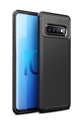 Samsung Galaxy S10 Plus Kılıf Ultra Lüx Karbon Desenli Fit Megro Kılıf S10PLSMGR