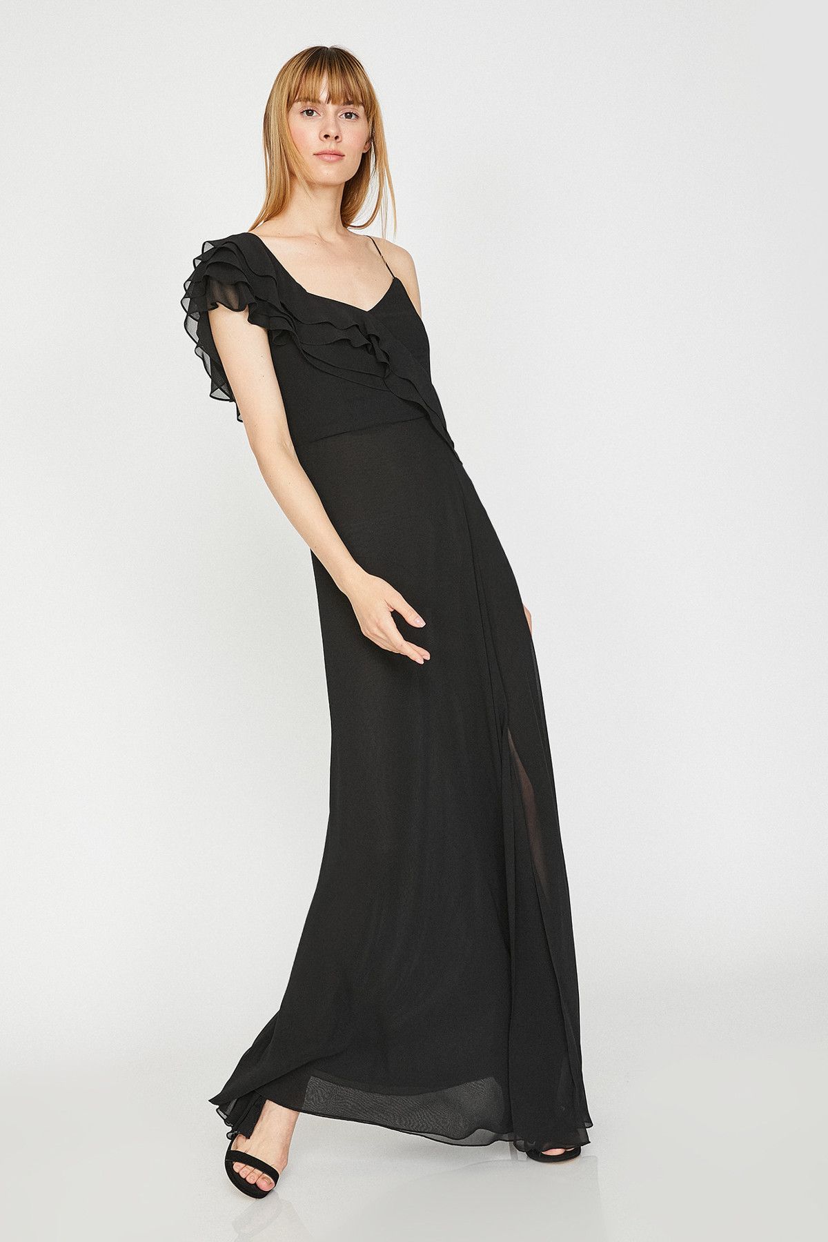 Koton-Women's Black Strap Dress 8YAK84359FW 1