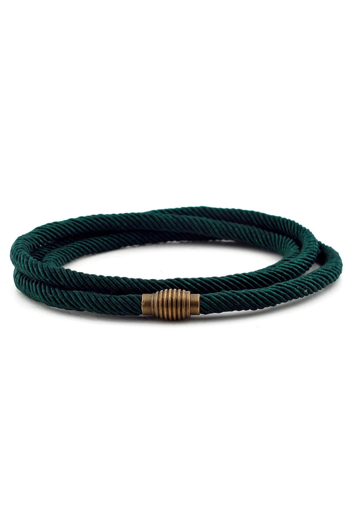 Solfera-Men's Three Sira Metal Miknatis Dark Green Color Bracelet Bt465 2