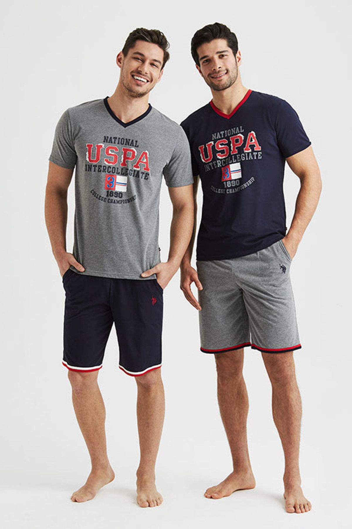 ست پیژامه آبی مردانه تی شرت سرمه ای US.01.18012.18Y U.S. Polo Assn.