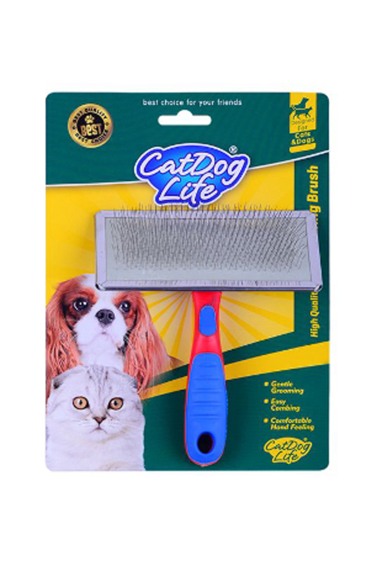 Catlife CatDogLife Metal Çerçeveli İnce Tel Kedi Köpek Tüy Toplama Tarağı