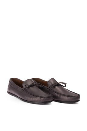 Hakiki Floter Deri Gri Loafer Erkek Loafer 01647MGRIC02