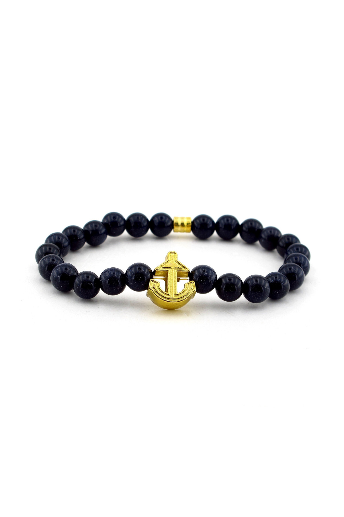 Solfera-Men's Navy Blue Star Natural Stone Bracelet B700 1