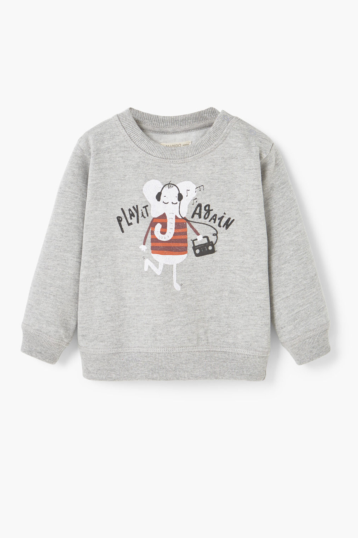 Mango Hafif Taşlanmış Gri Erkek Bebek Sweatshirt 73995571