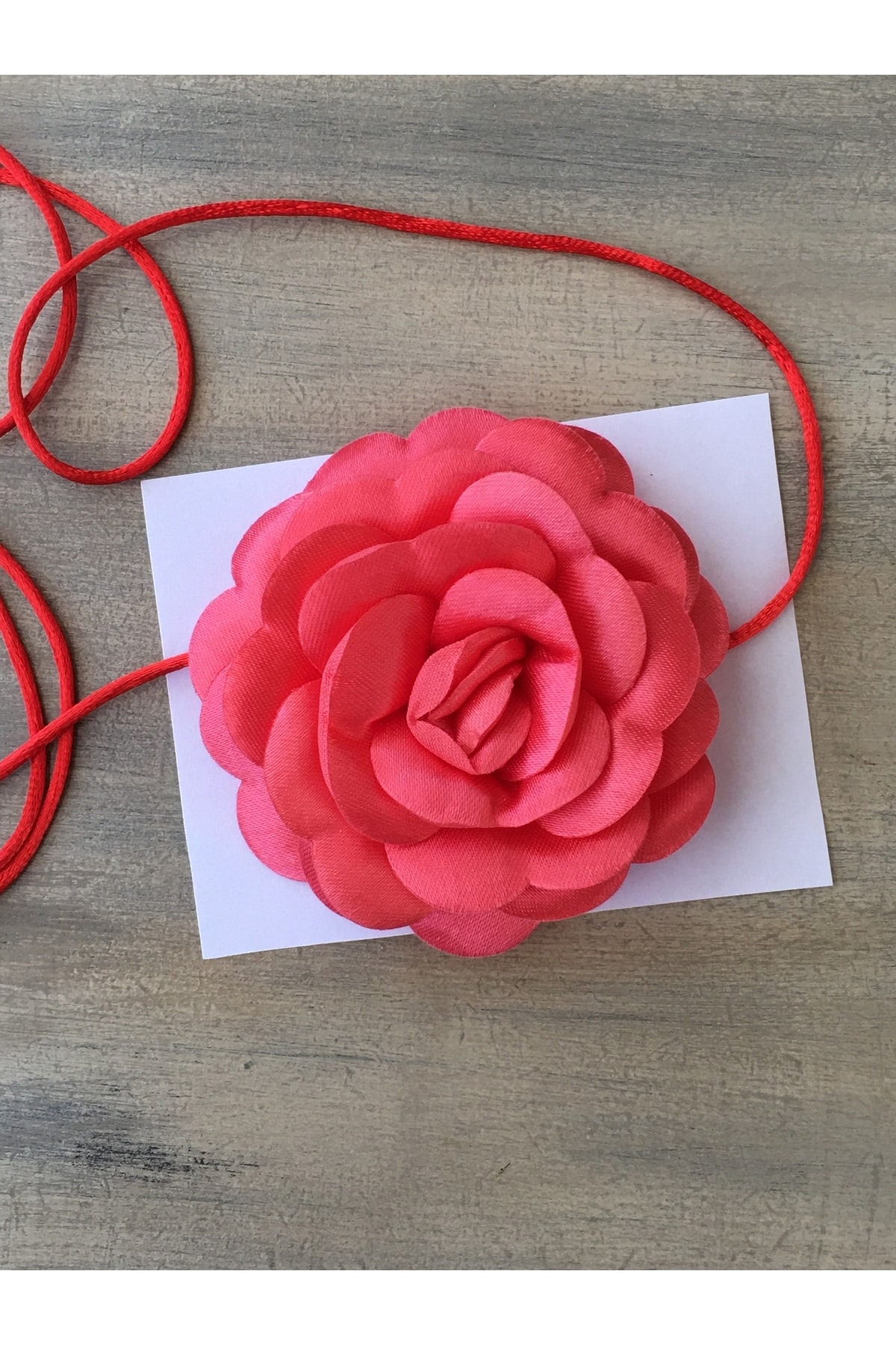 Necklace/choker Necklace/lace-up Satin Rose Necklace (POMEGRANE FLOWER)