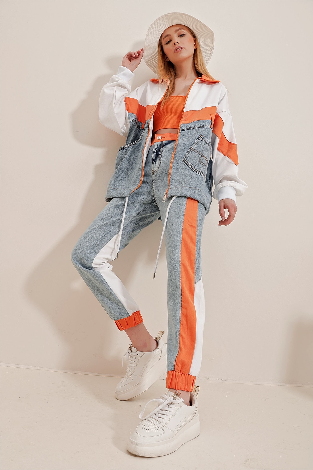 Trend Alaçatı Stili Jacke Orange Regular Fit Fast ausverkauft