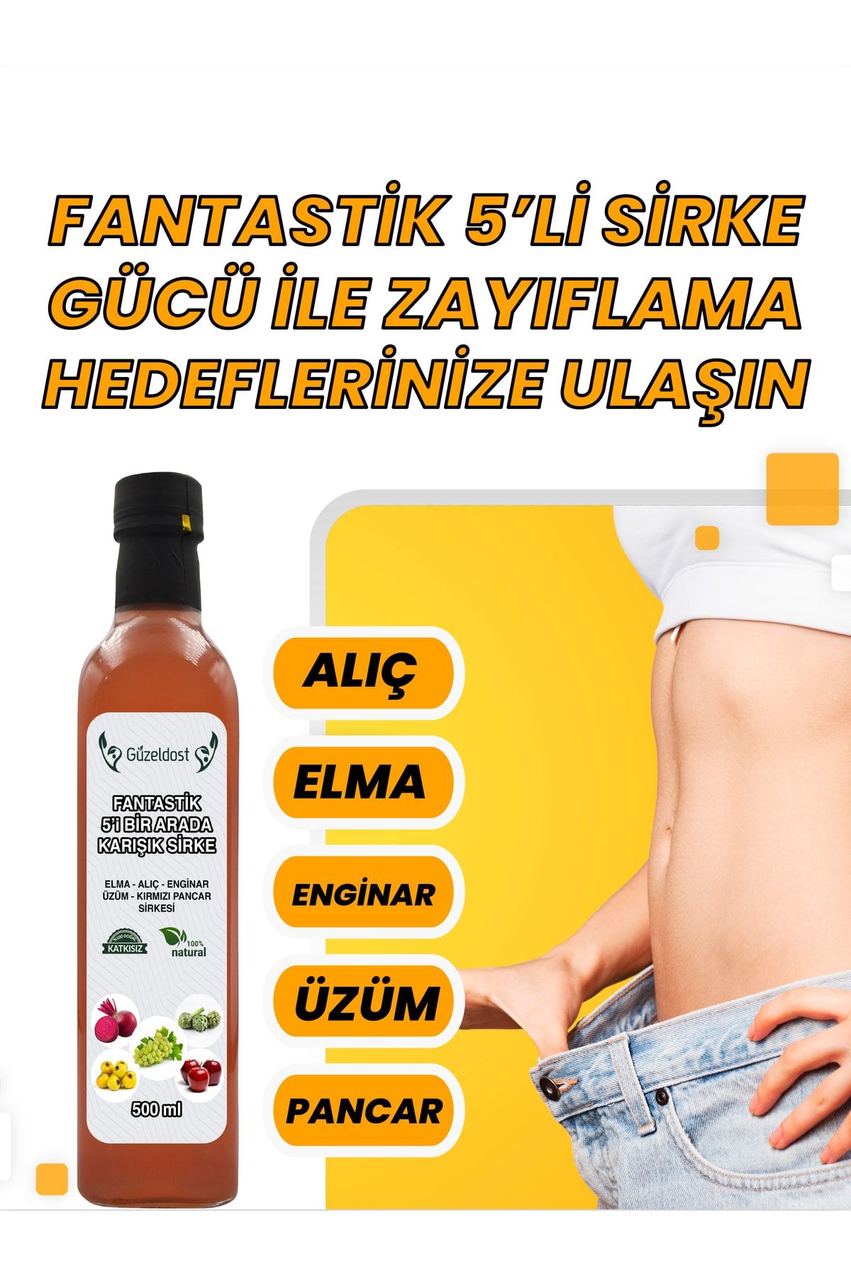 Fantastik 5'li Zayıflama&kilo Vermeye Yardımcı Sirke