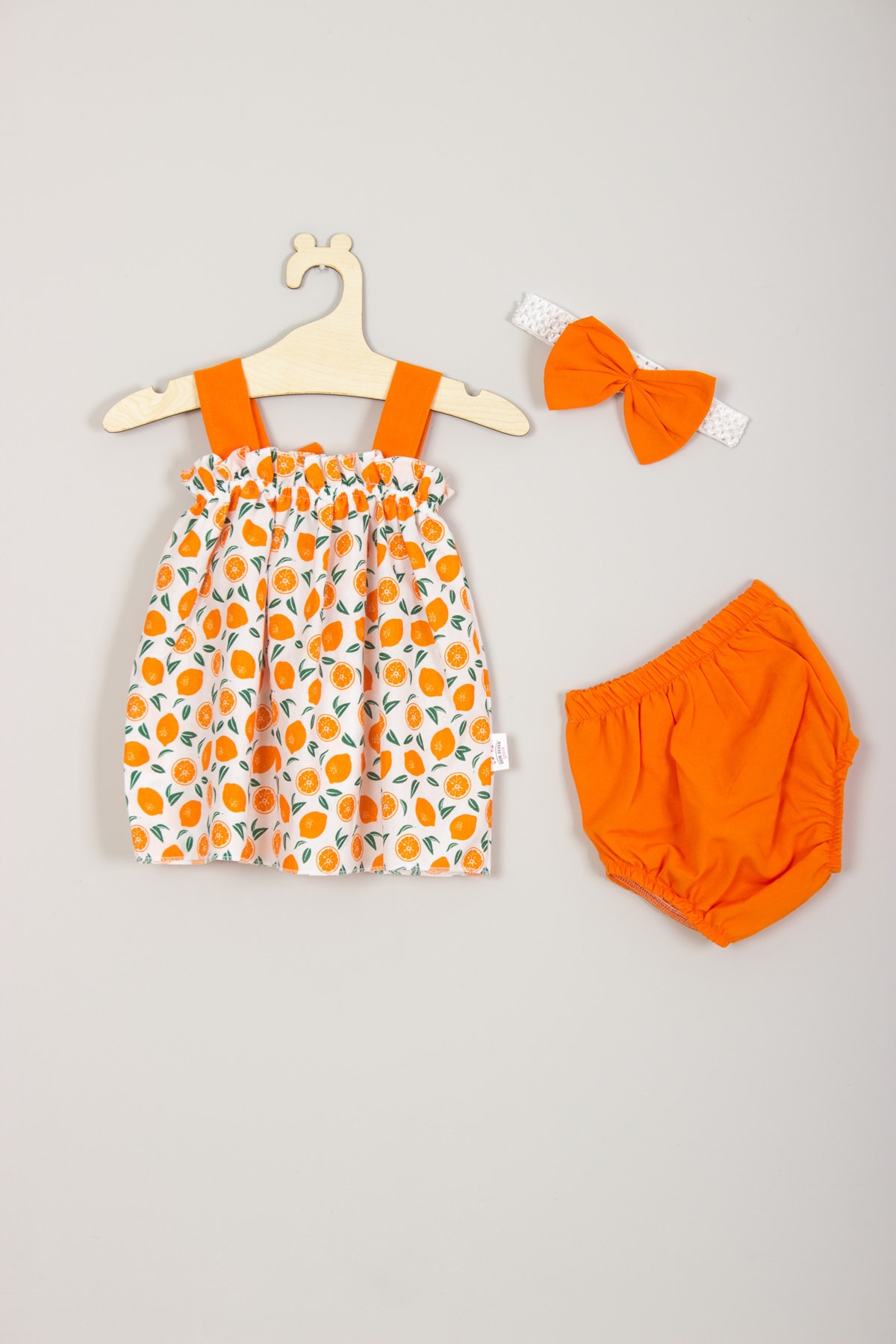 ADABEBEK Meyve Desenli Bandanalı Külotlu Alt Üst Bebek Takım fotoğrafı 2 (önizleme)