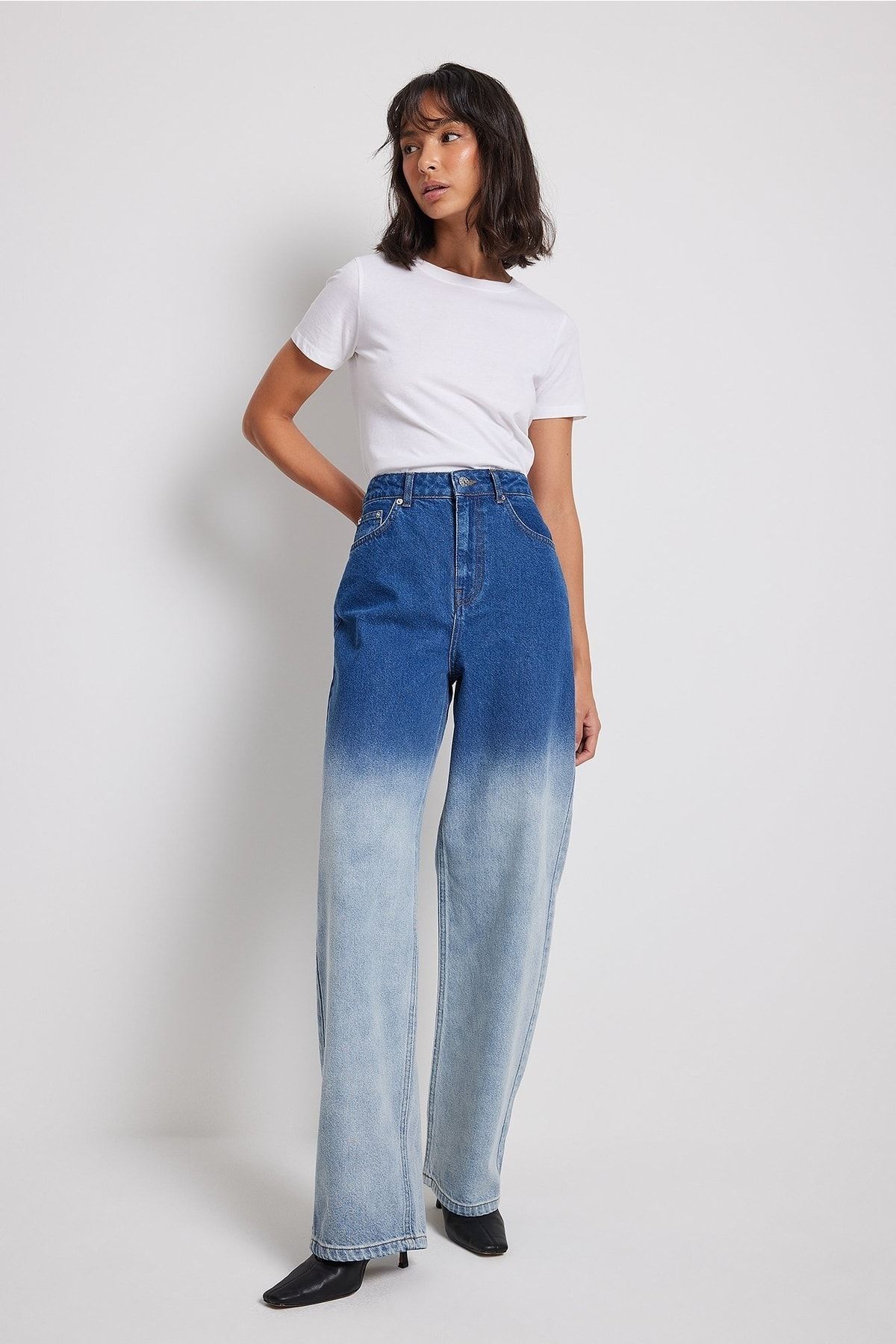 NA-KD Jeans Blau Wide Leg