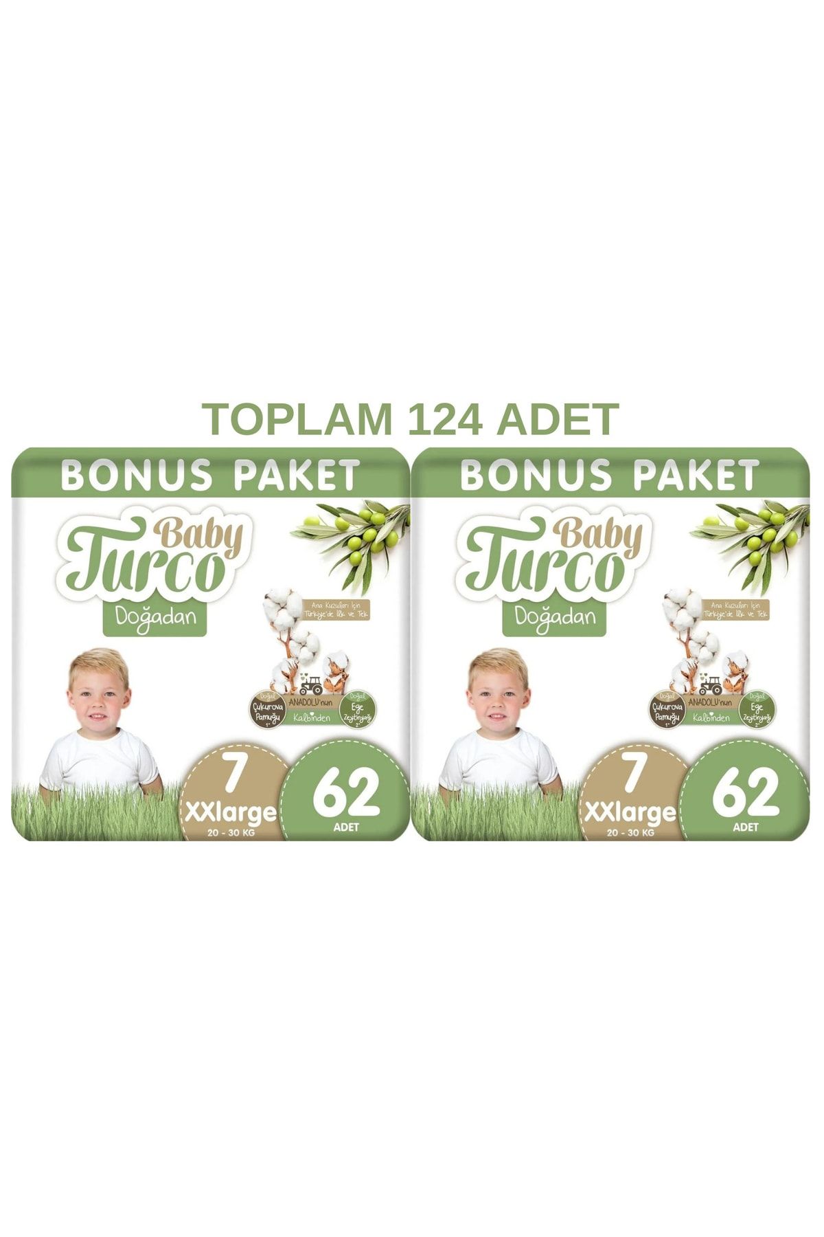 Baby Turco-Doğadan Size 7 62x2 Total 124 Pieces 1