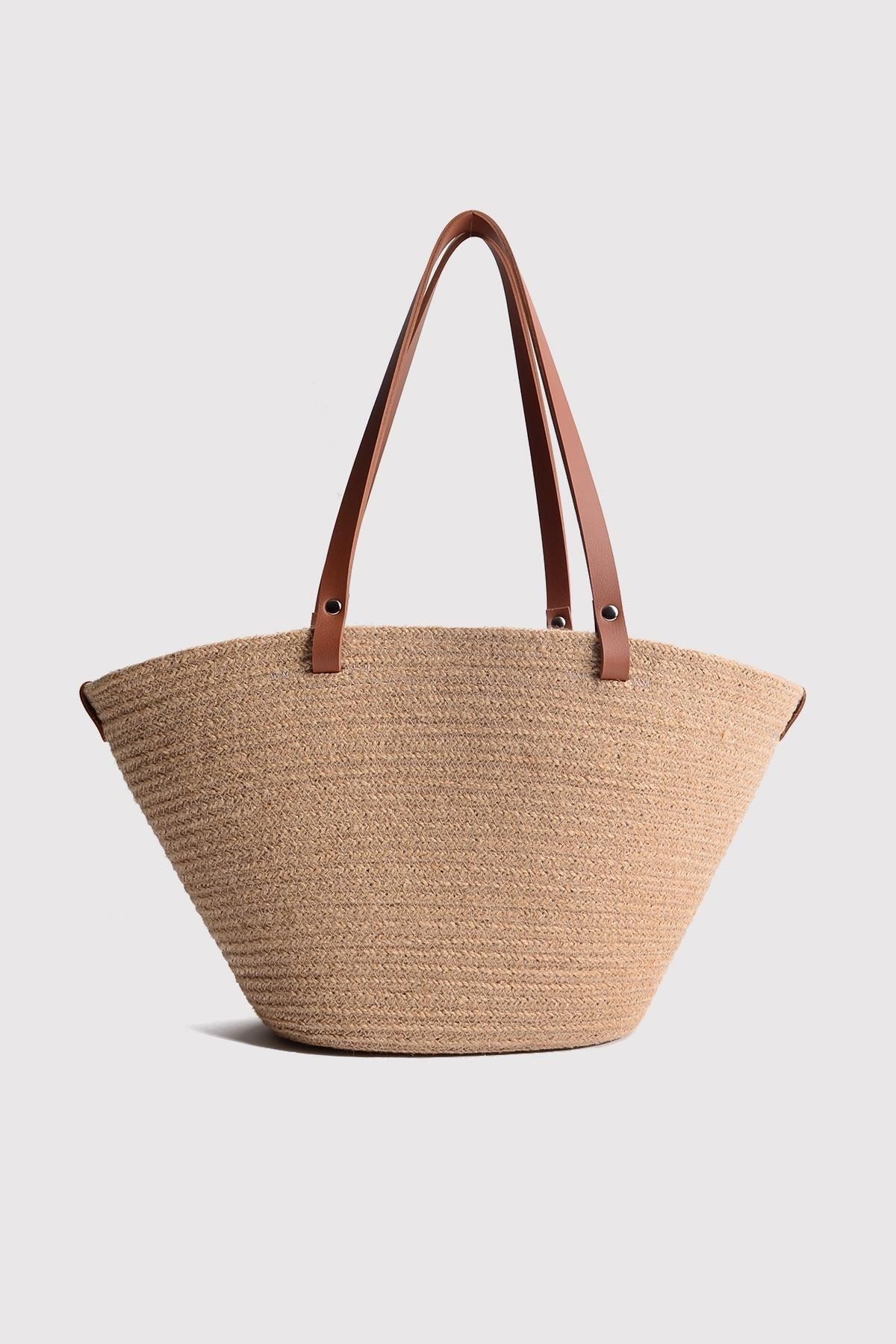 Tan straw clearance bag