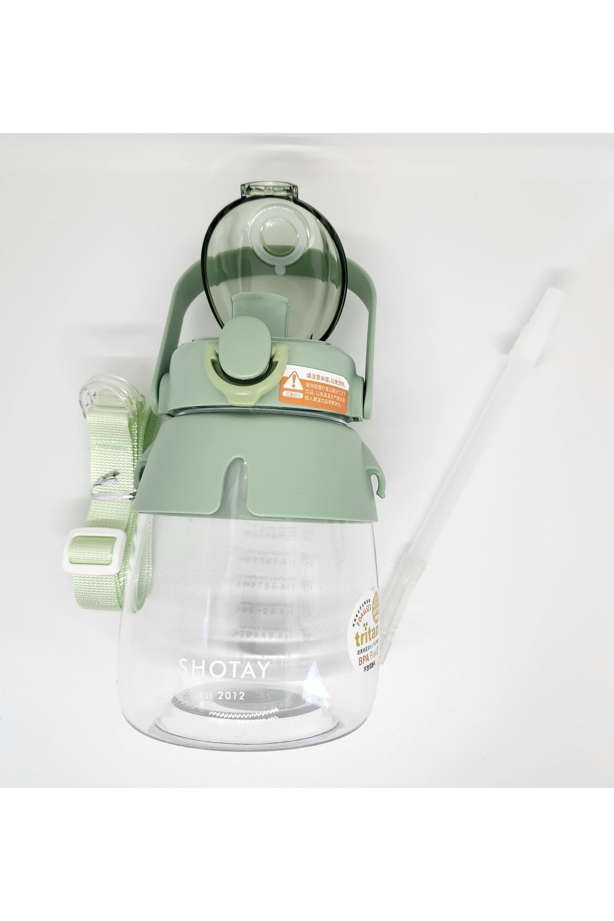 Shotay-St-6642 Green Hippo Tritan 1050ml Tritan Handle Flask 4