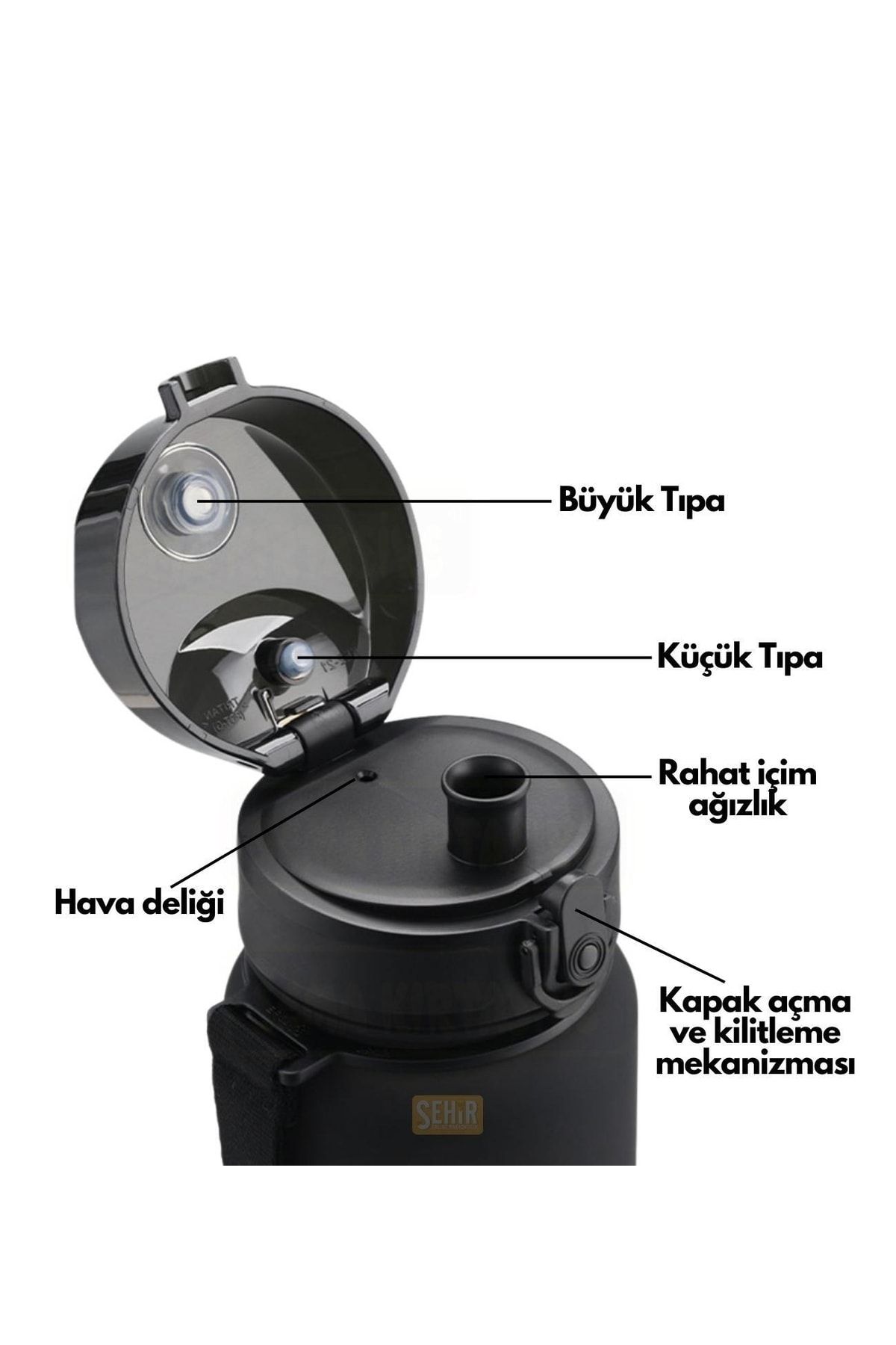 قمقمه ورزشی آبی 650 میل مجموعه جدید نرم Tritan Water Uzspace