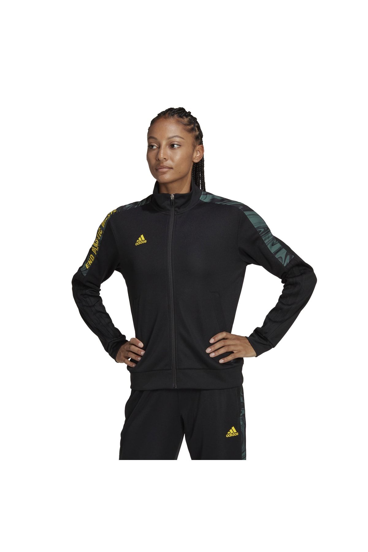 Adidas black gold track jacket best sale