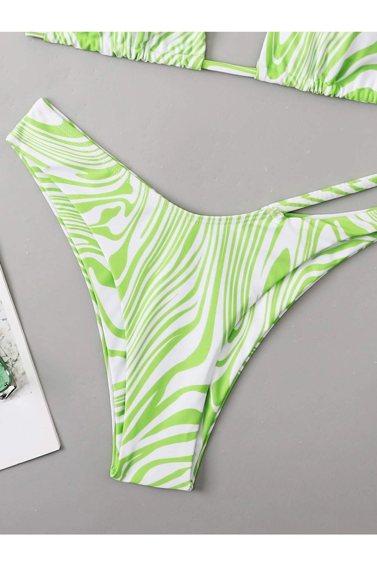 the DIFFerent-Bikini Set with Line Pattern Detail 4