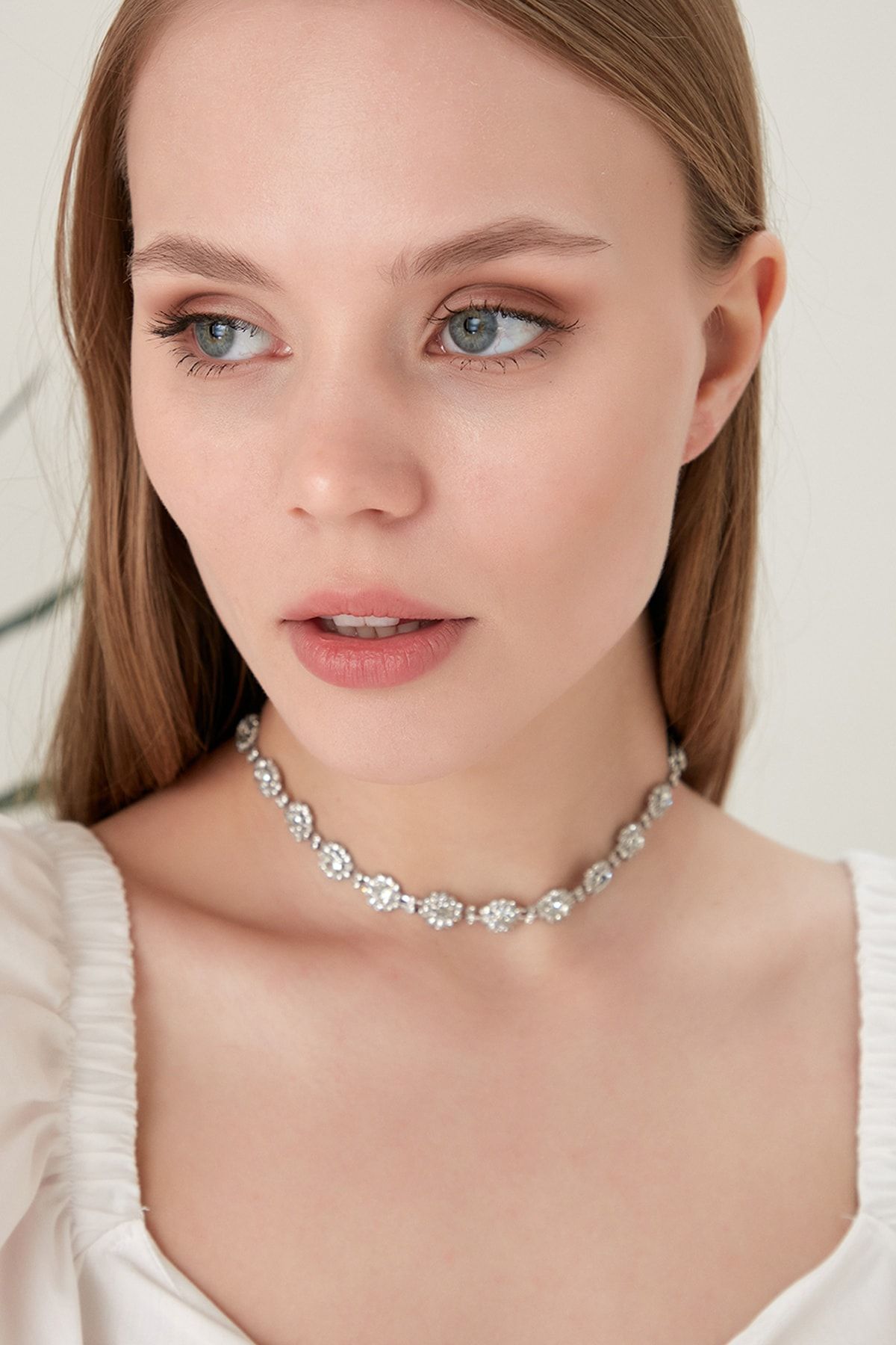 Furtek Aksesuar Women s Helena Crystal Zircon Stone Model Silver