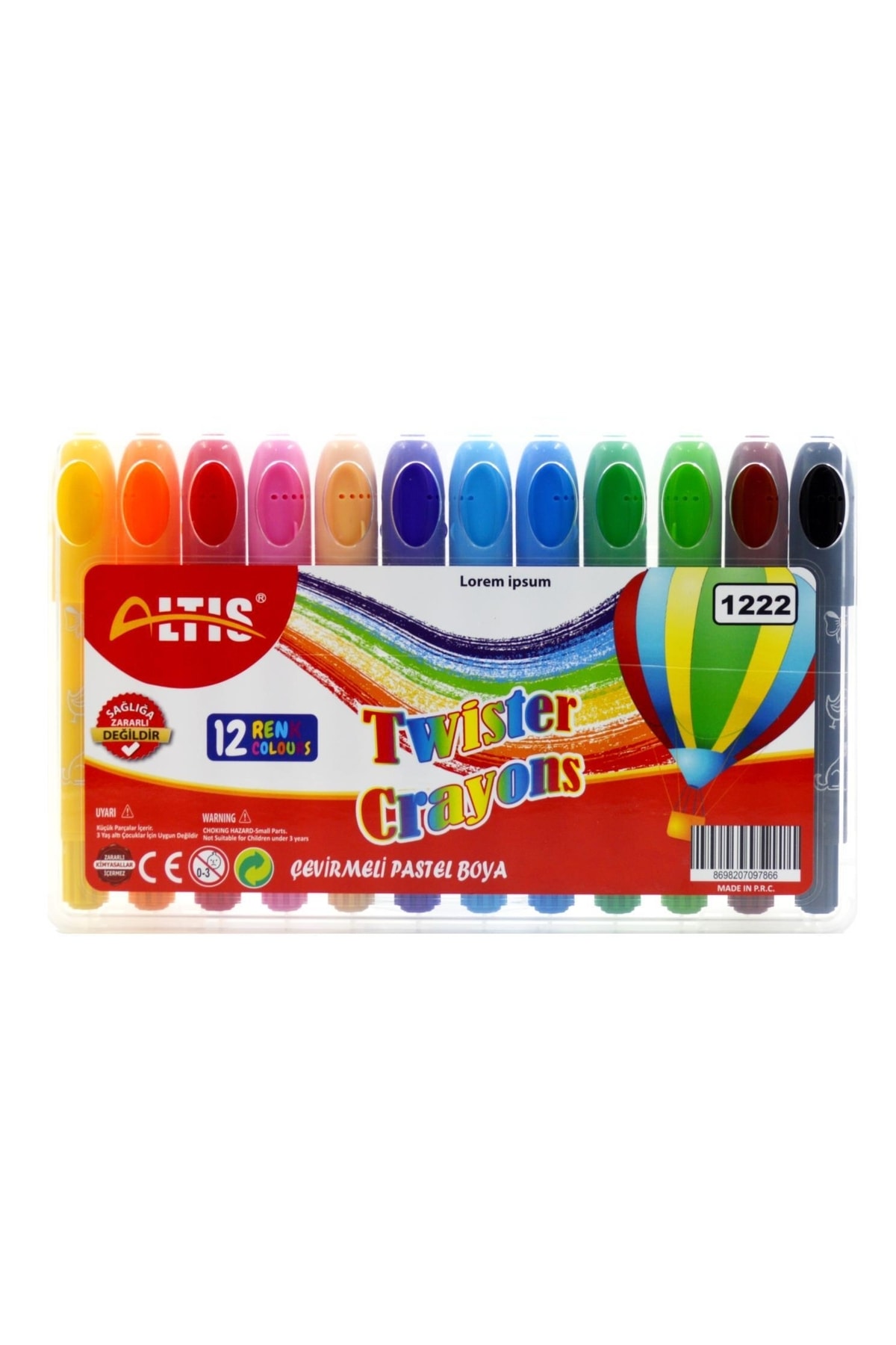 ALTIS 12 Renk Twister Crayons Çevirmeli Jumbo Pastel Boya (1222) Fiyatı