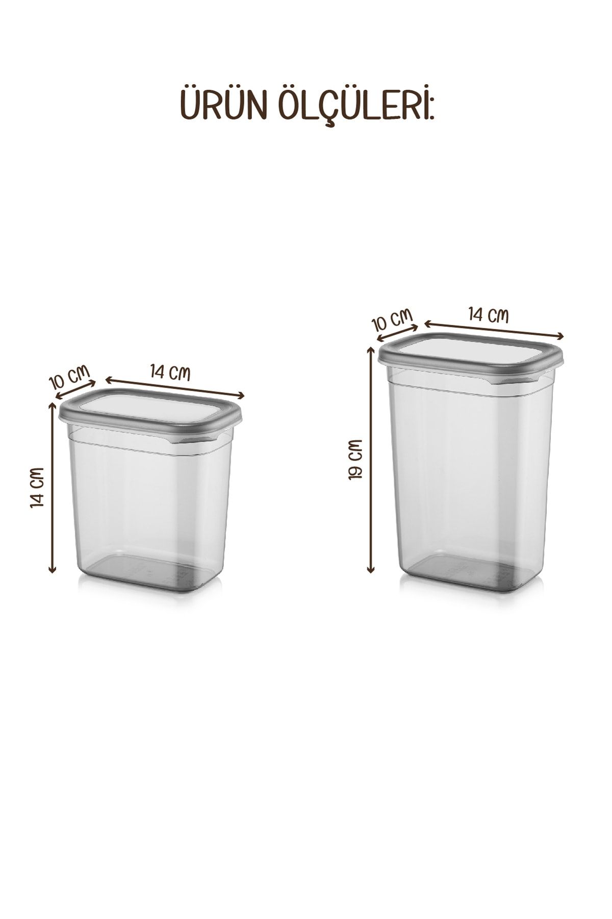 Vienev-Set of 4 Peggy Rectangular Storage Containers with White Screen Printing Label 2x(1500-1150 Ml) Anthracite 7