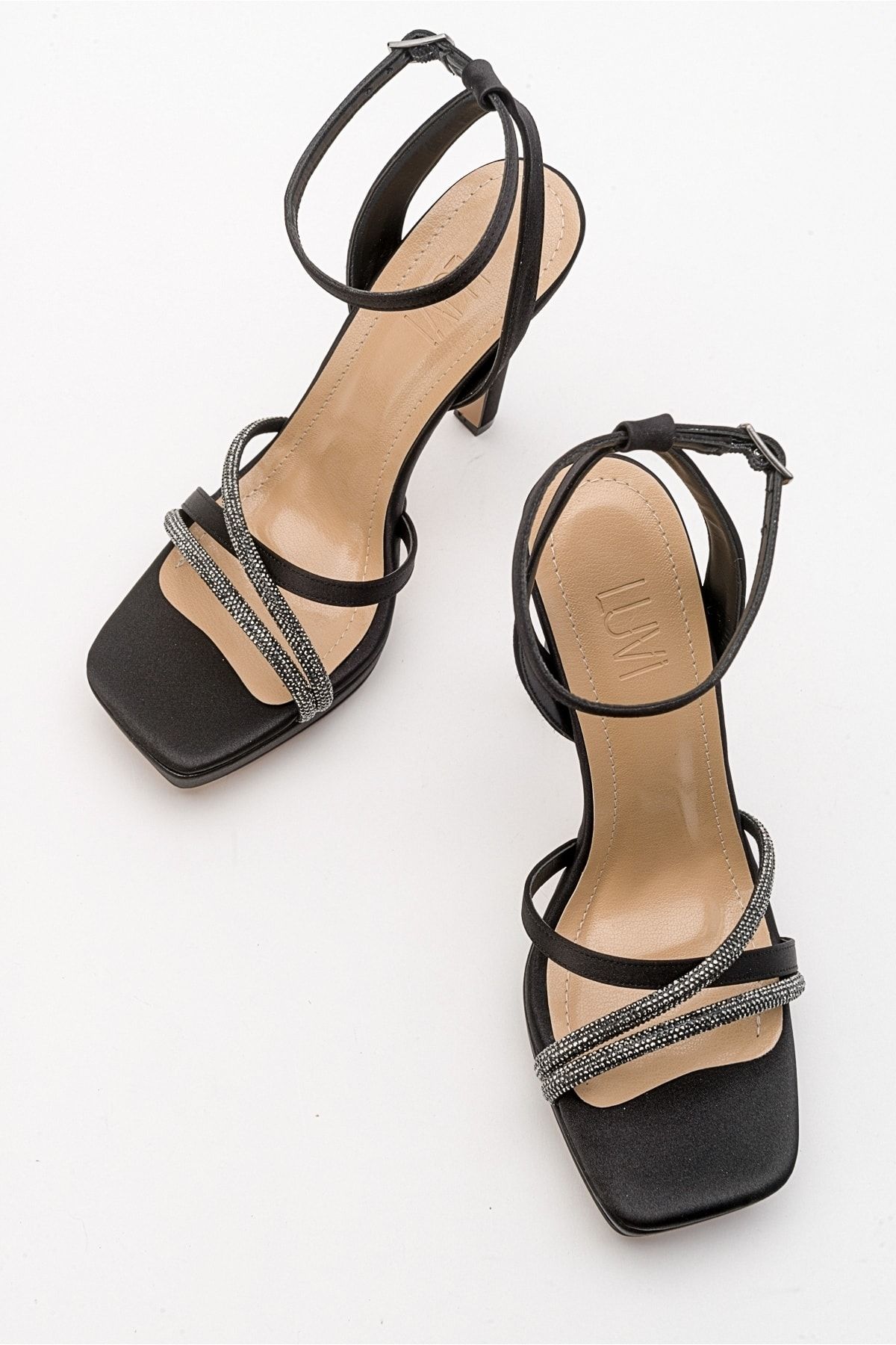 کفش مجلسی سیاه زنانه پاشنه ساتن اوزیا luvishoes