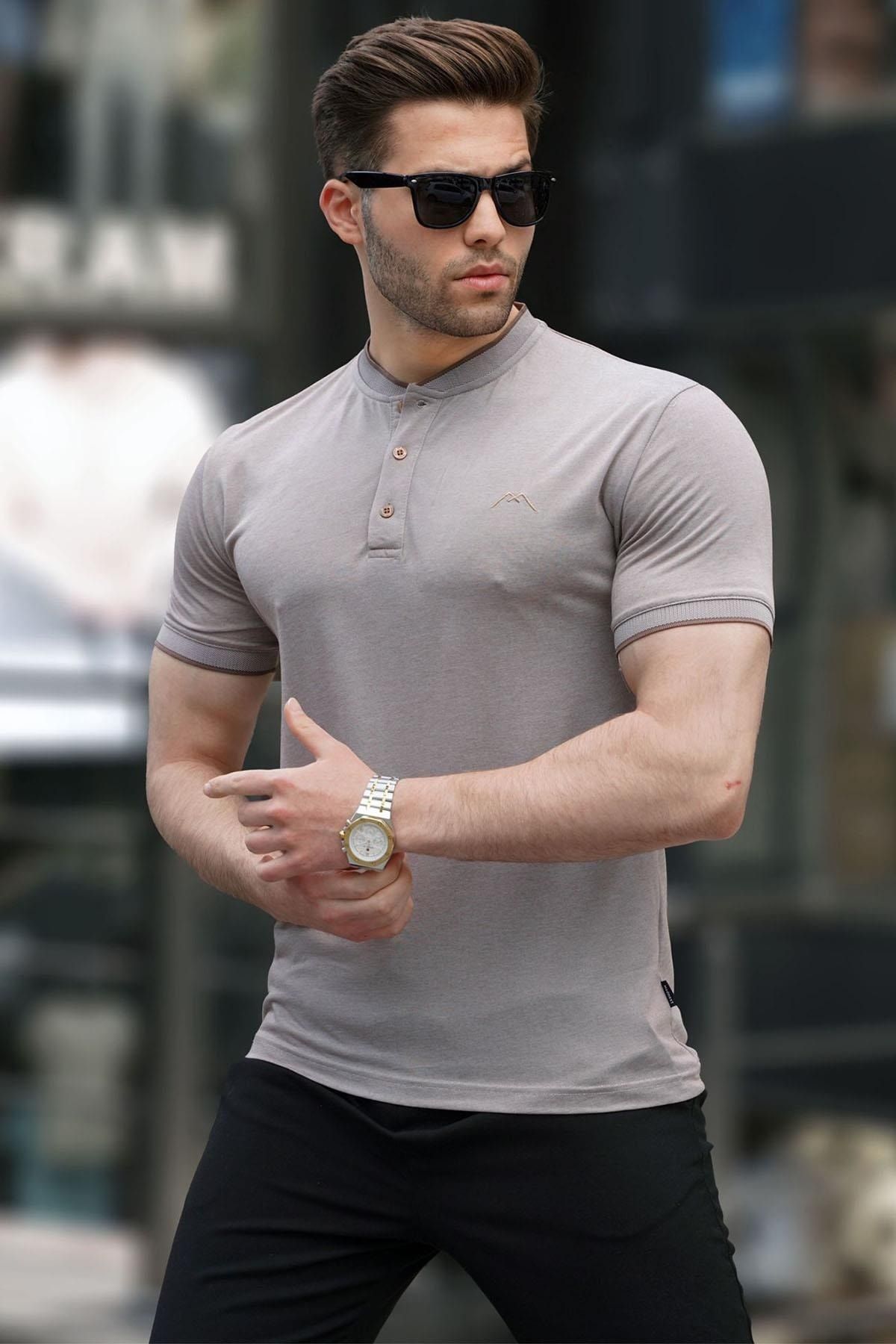 Madmext Poloshirt Beige Regular Fit