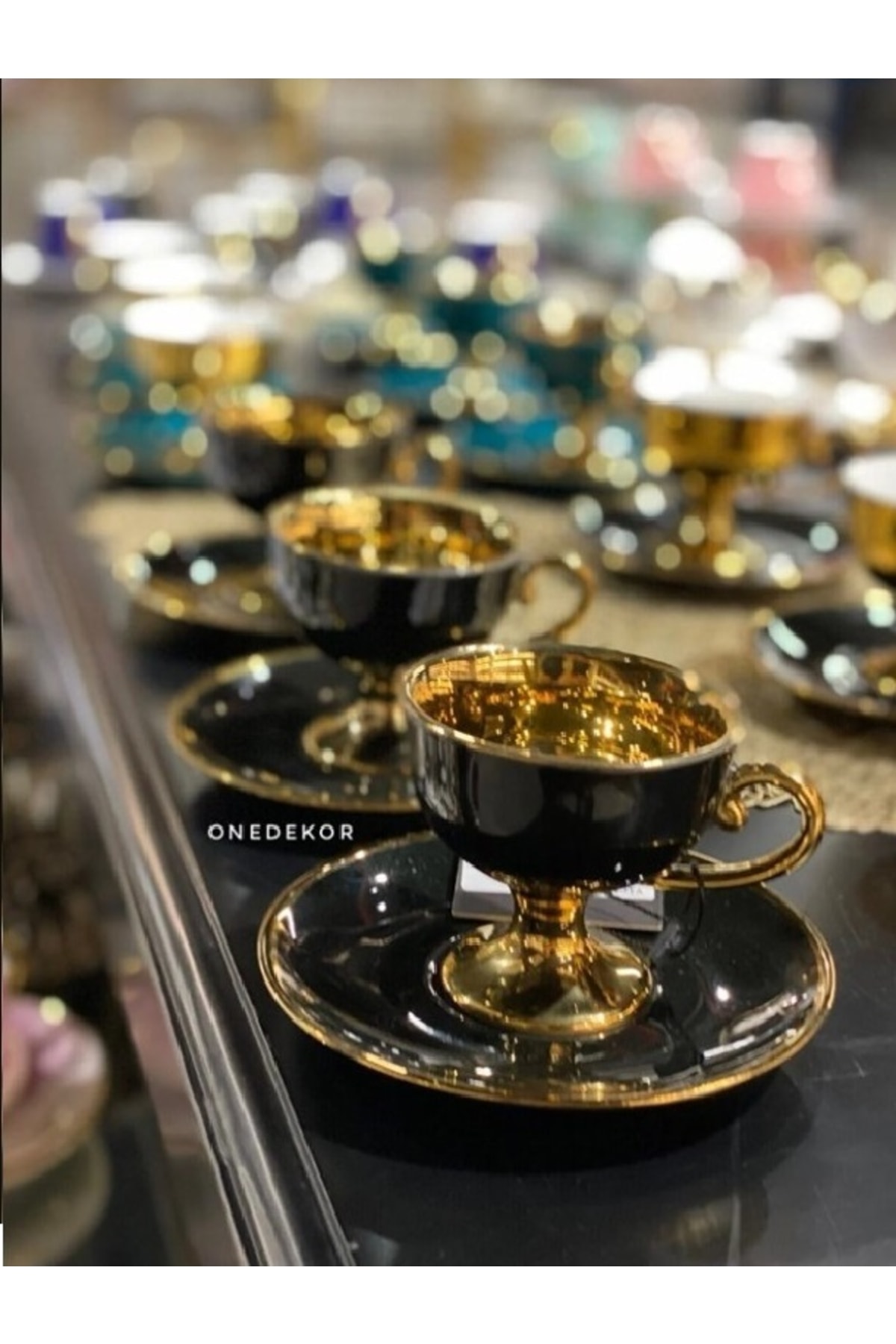 COOKCASE 6 Kişilik Siyah Gold Ayaklı Porselen Kahve Fincan TakımıFiyatı ...