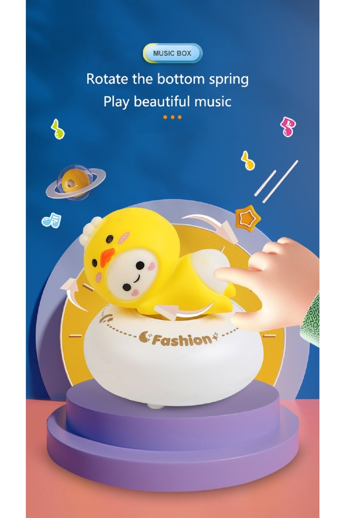 hediyeconcepti Sevimli Karikatür Müzik Kutusu Gece Lambası Usb Lamba Ev Yatak Odası Için Bebek Çocuk Lambası fotoğrafı 2 (önizleme)