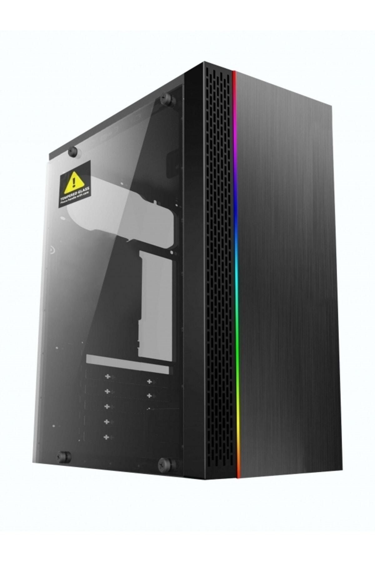 Office Case Kaira rgb Led Şerit Temperli Cam 250w (peak 300w) Psu Atx Bilgisayar Kasası