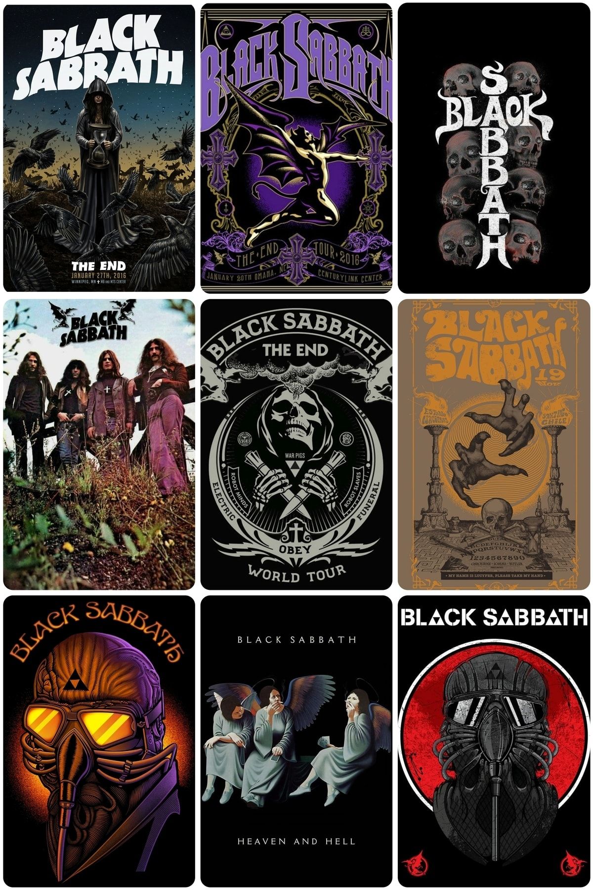 owl bag Σετ Φωτοκαρτών Metallica -black Sabbath Band Patterned Mini 9' - One Size
