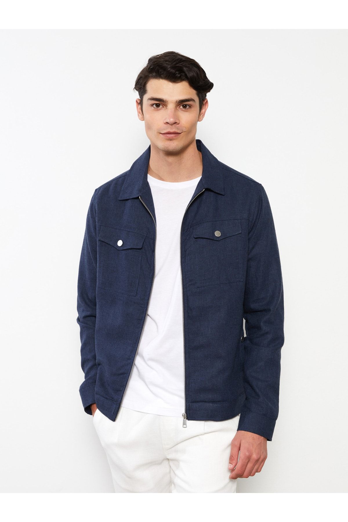 LC Waikiki-Pánský košilový límec Standard Fit kabát 2