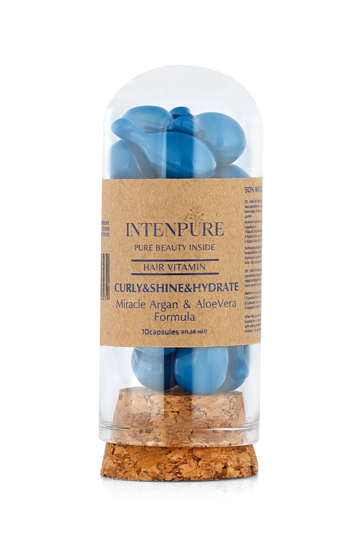 کپسول آرگان و آلوئه ورا برای درخشندگی، رطوبت و فرم دهی به موهای موج دار بسته 10 عددی intenpure