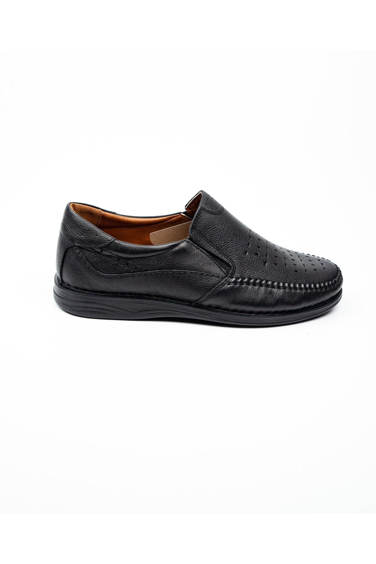 Polaris-106715 Black Leather Five Point Men's Casual Shoes 2