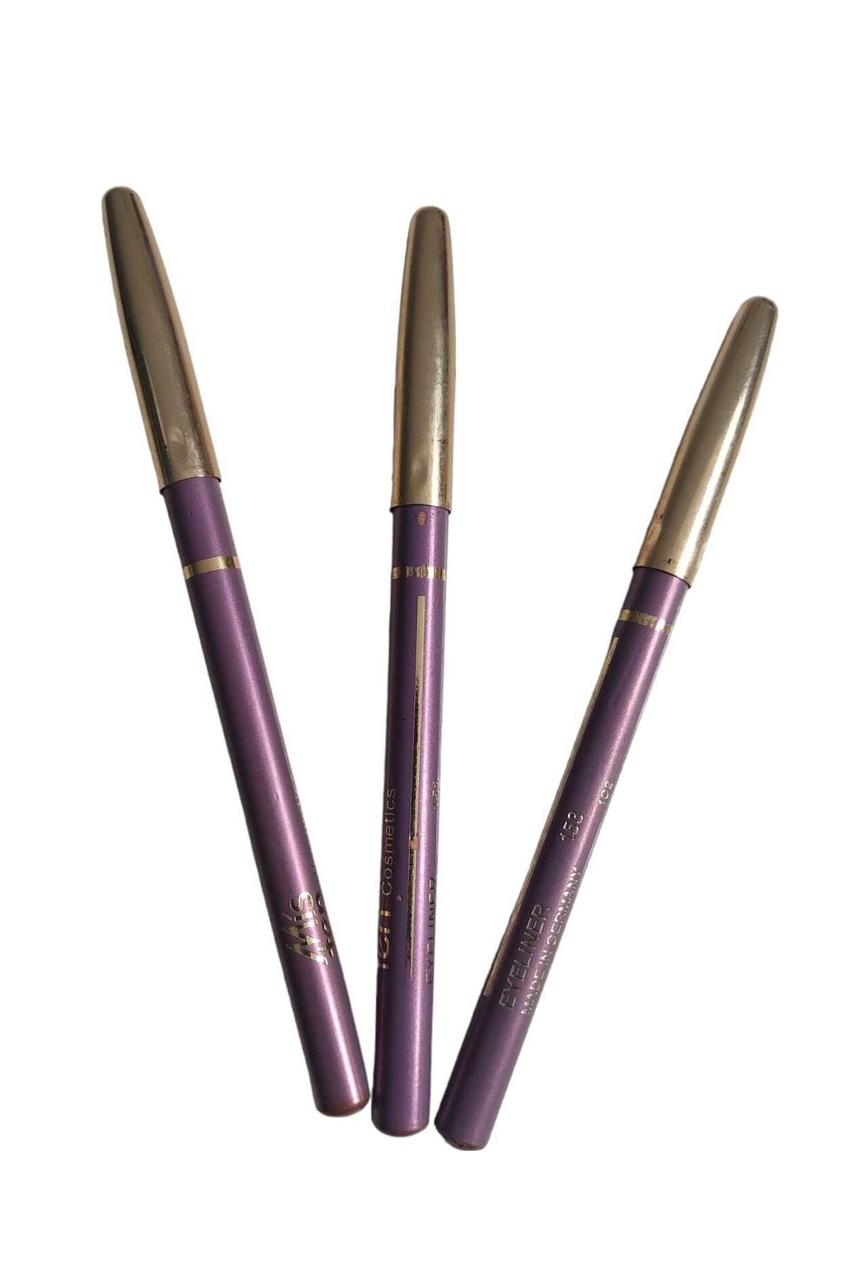 Misten-Eyeliner Dark Lilac Color No:153 Set with 3 Makeup Pens in the Set 3
