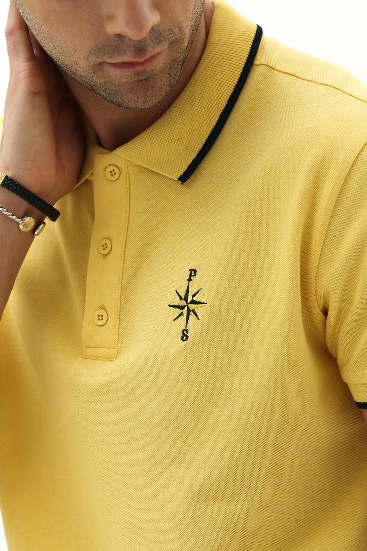 Yellow polo on sale neck mens