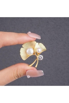 ESJ Inci Detay Mantar Kadın Broş Ebat: 3,2*3,1 Cm