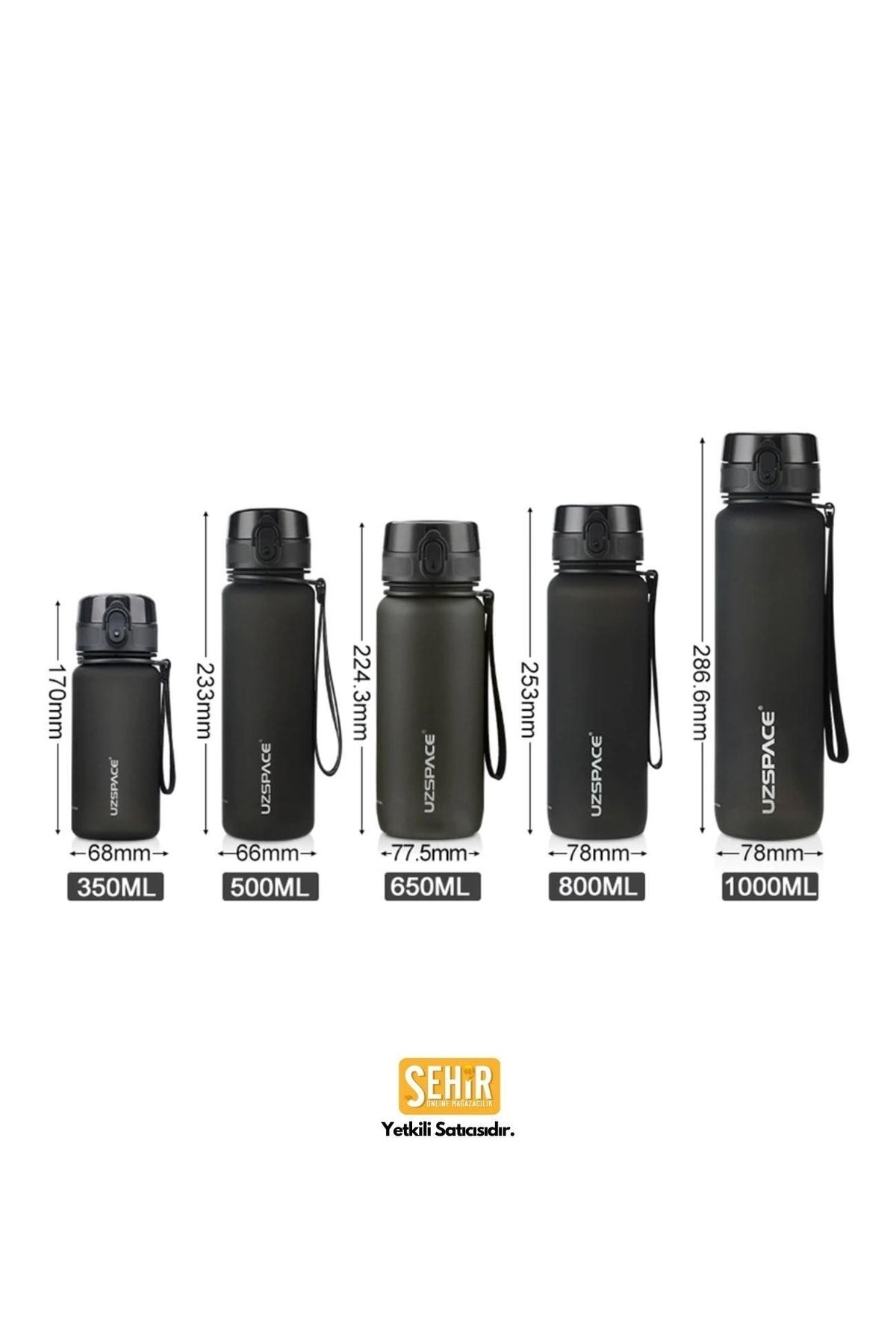 قمقمه ورزشی آبی 650 میل مجموعه جدید نرم Tritan Water Uzspace