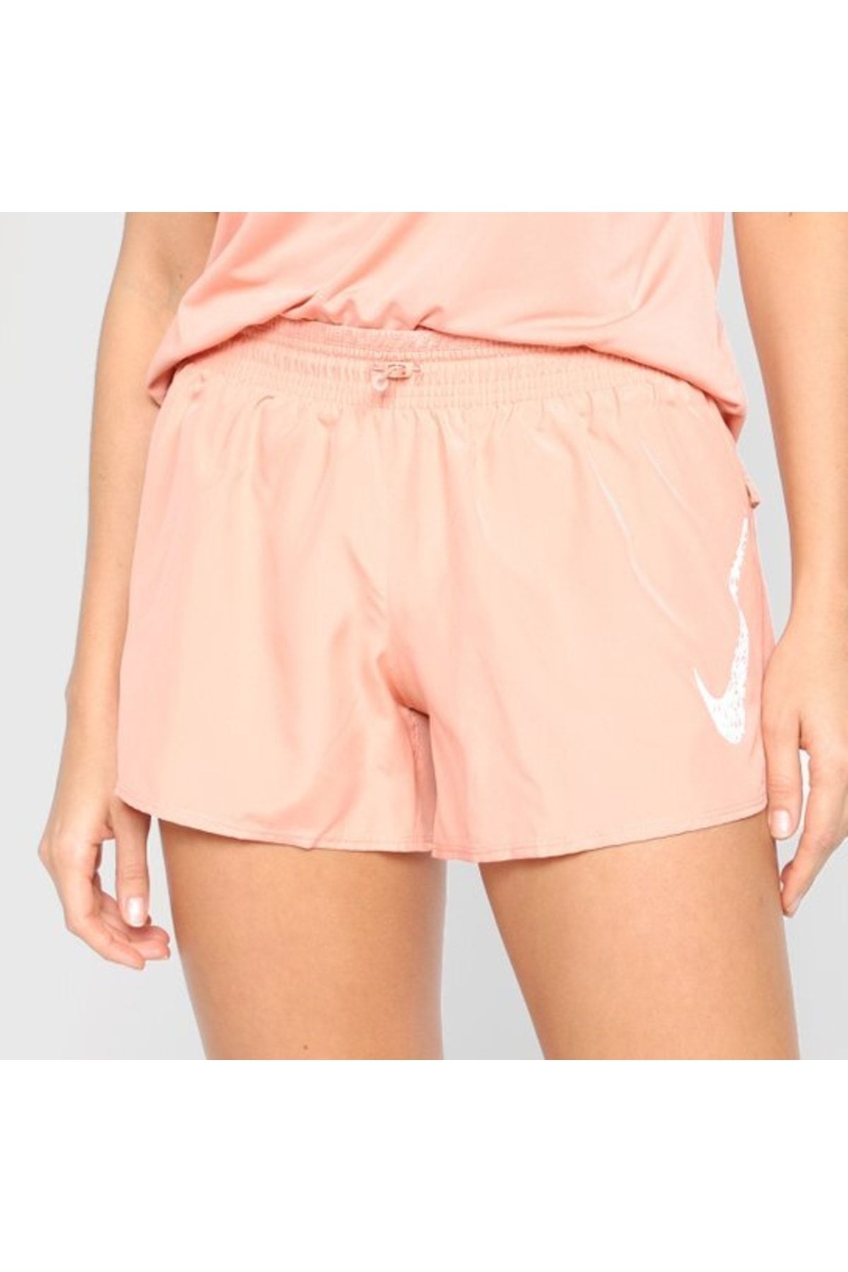 Satin nike shorts pink top