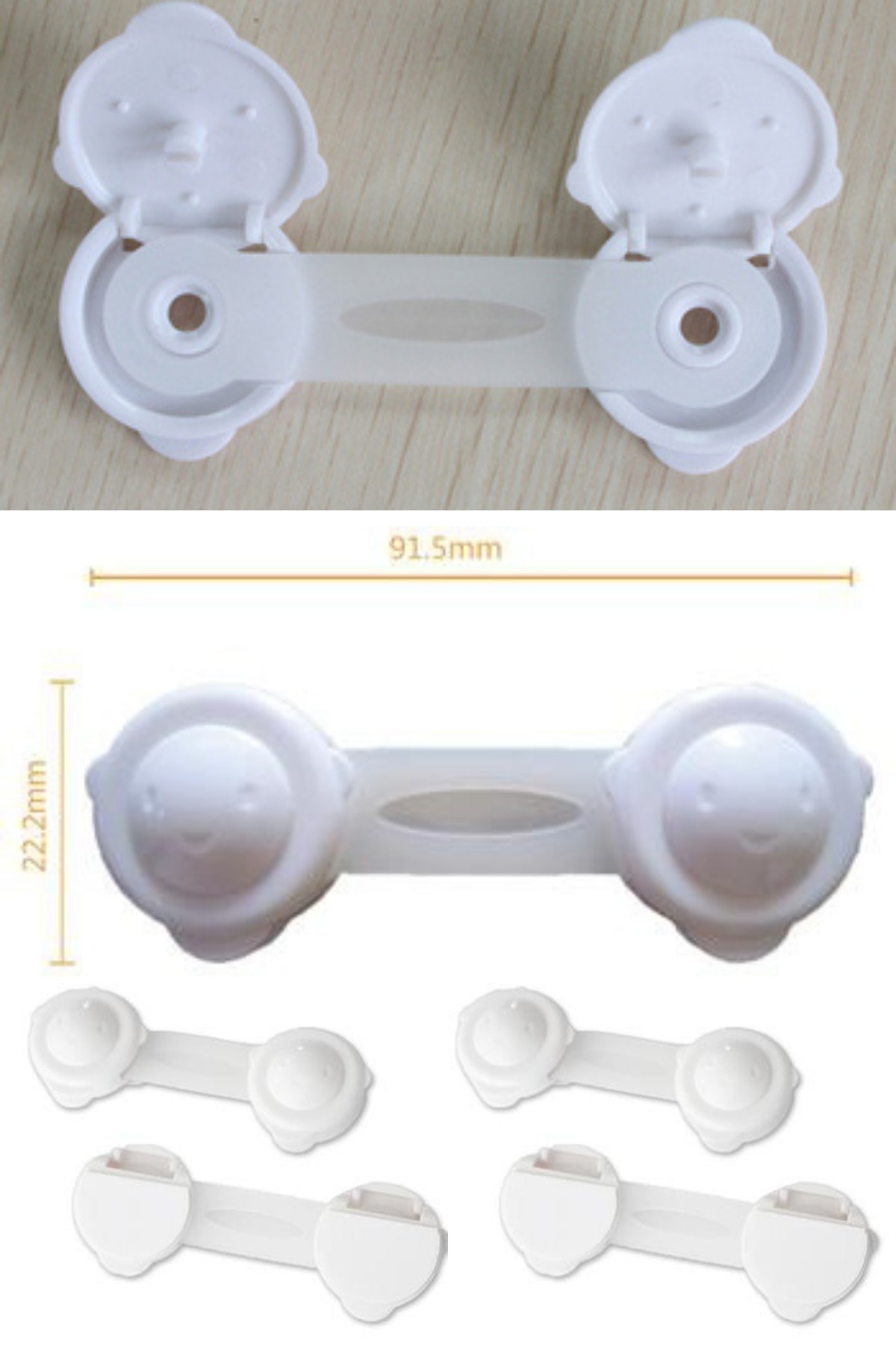 8-Piece Easy-Assembly Cabinet Lock Special Design Child Safety Safety Safety Set with No Trace Tape